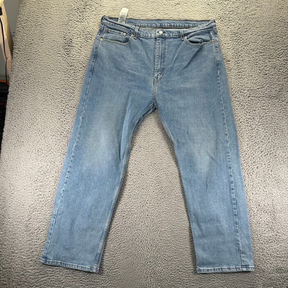 Levi's 505 Jeans Men 40x30 Blue Cotton Denim Straight Leg Workwear Faded Stretch